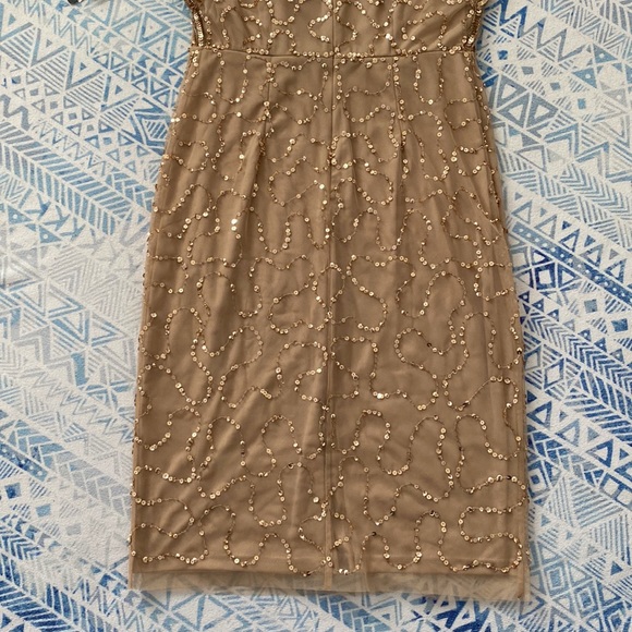 🌟Final Sale!🌟Adrianna Papell Gold Cocktail Dress🌟 - Picture 7 of 8